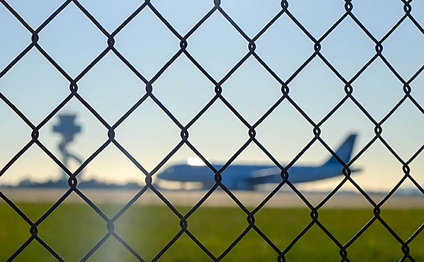 Fence around airport