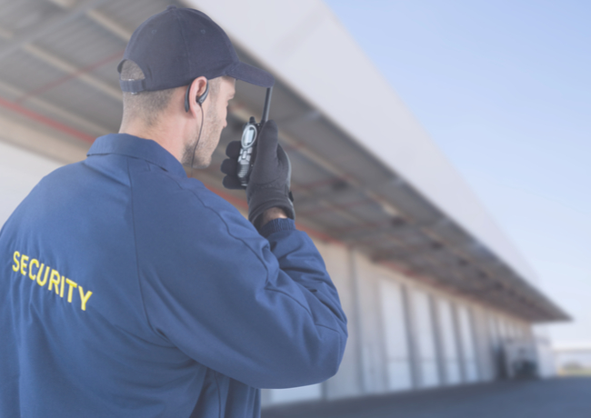 man guard at warehouse