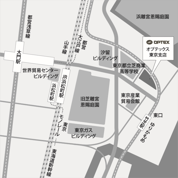 オプテックス東京支店地図