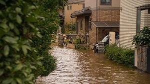 冠水した道路