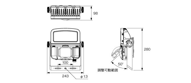 オプテックス LC-3300SC90D LEDセンサライト ON OFFタイプ 水銀灯200W形相当 『LC3300SC90D』 - 1