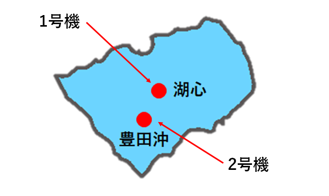 1号機と2号機の設置場所