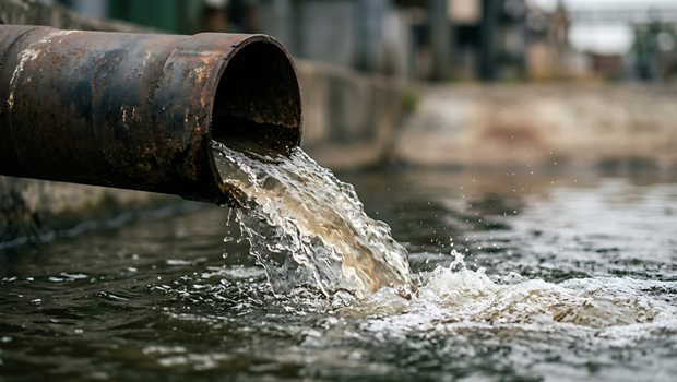 排水による水質汚染と水質管理の重要性を表現したイメージ